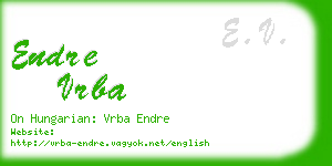 endre vrba business card